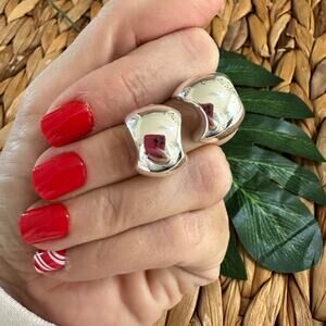 BOGO FREE SILVER CHUNKY HUGGIE MONET EARRINGS